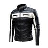 Men's 2026 Retro Patchwork Leather Biker Jacket - Autumn/Winter Stand Collar Fashion