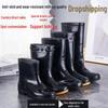 Men's Acid-Resistant Non-Slip Waterproof Rain Boots - Summer Short Tube Rubber Shoes for Chefs