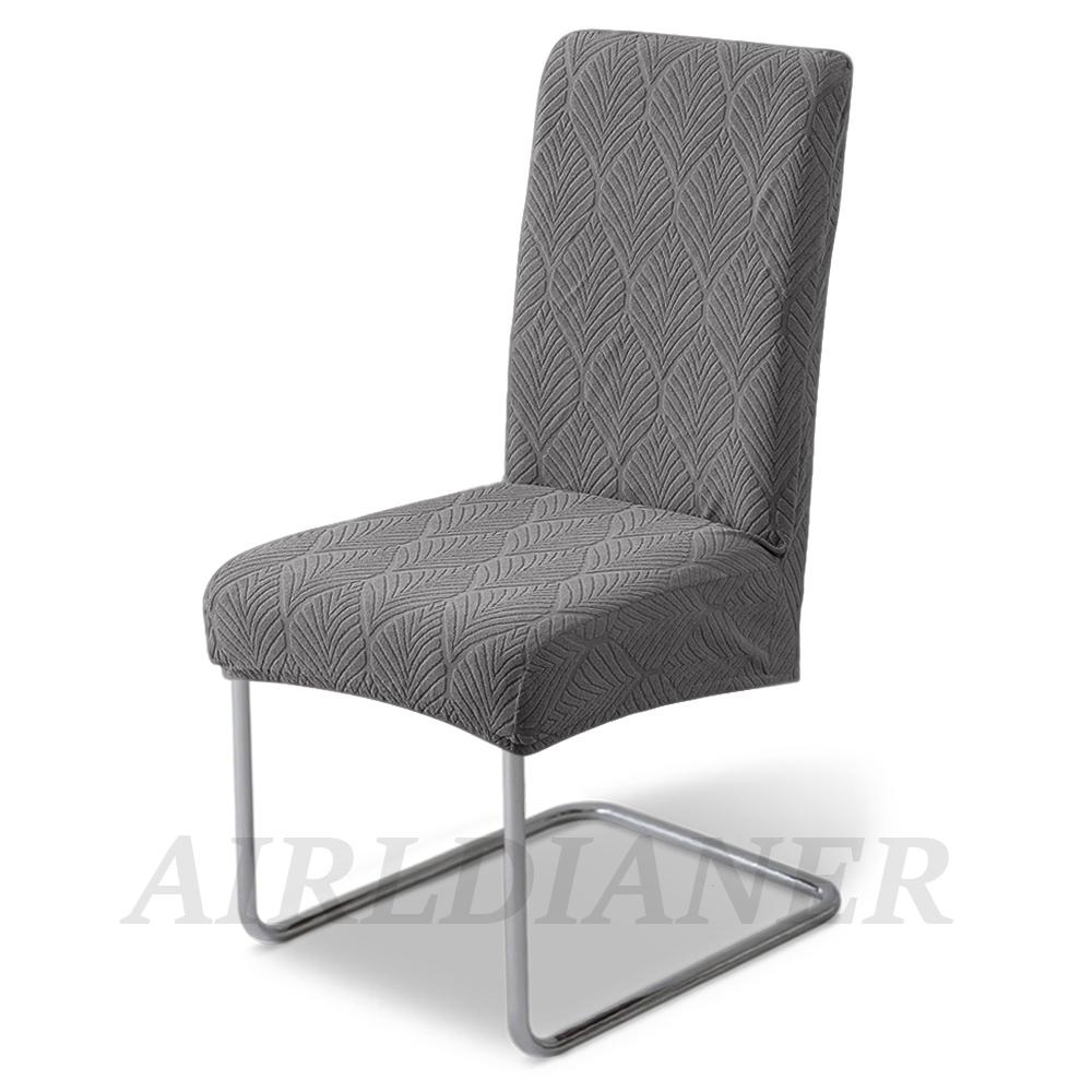 Waterproof Fabric Chair Cover Leaf Pattern Jacquard Chair Seat Slipcover Piain Dining Seat Case with TPU Membrane Restaurant
