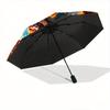 1pc The Dance of Fire and Ice Dragons Pattern Automatic 3-Fold Umbrella, 8 Iron Frames, High-Value Folding Umbrella, Suitable for Office, Travel