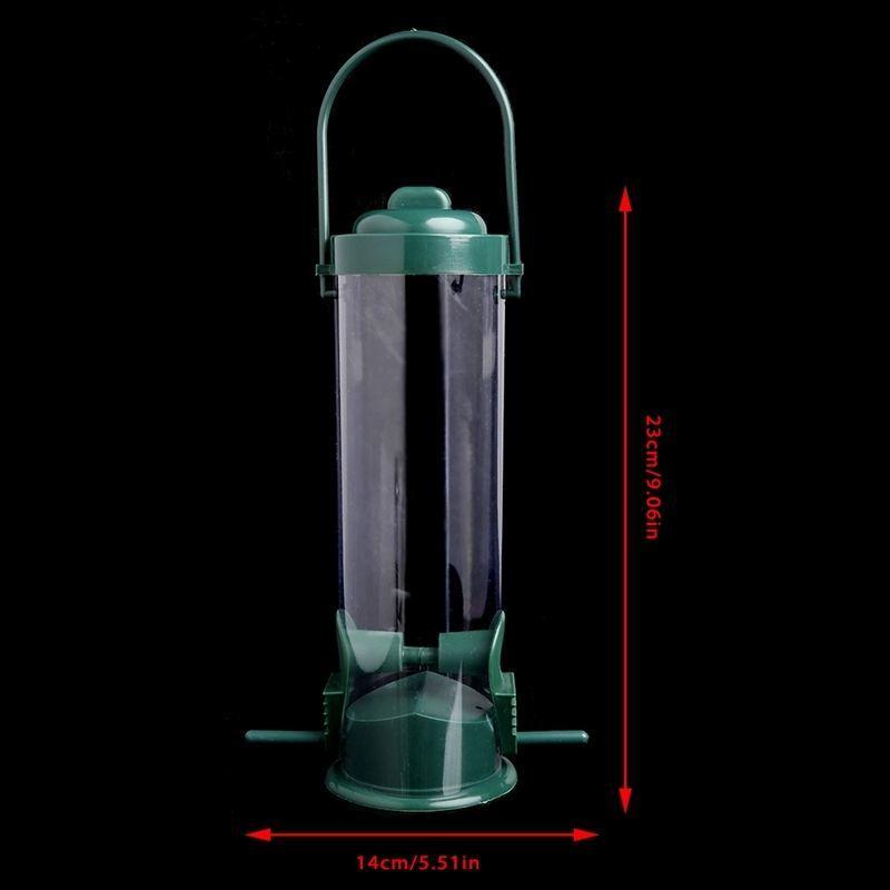 Wild Bird Hanging Feeder Seed Container Hanger Garden Outdoor Feeding Green