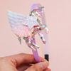 Mädchen Stirnband Dreidimensional Leicht Unicorn Wings Design Stirnband mit Pailletten Stern Dekoration Auftritte Halloween Kostüm Haar Accessoire