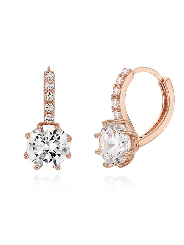 14K Snowflake Cubic One-Touch Earrings (Gold Filled) C24EGF159