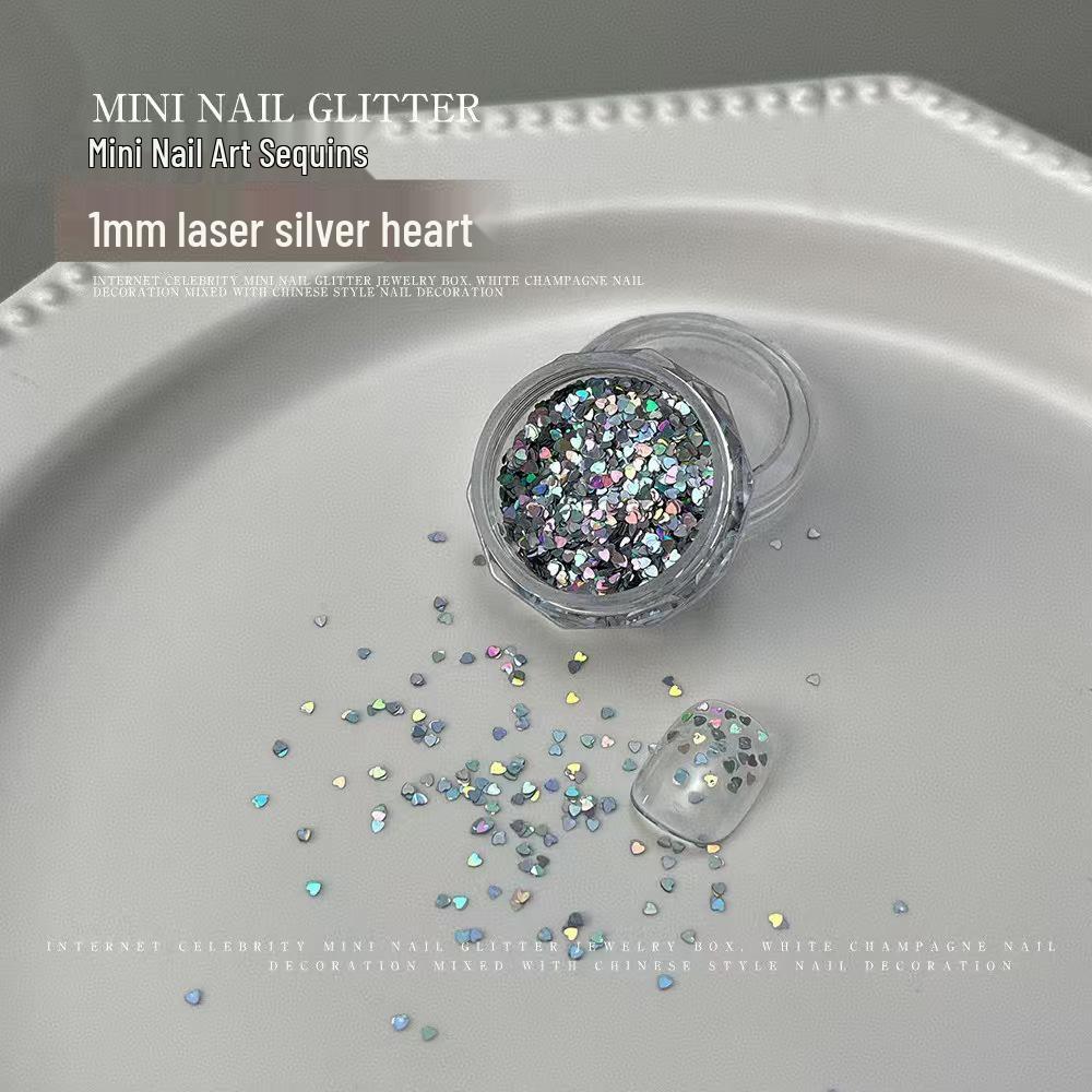 Iridescent Star and Heart Sequin Nail Art Decorations