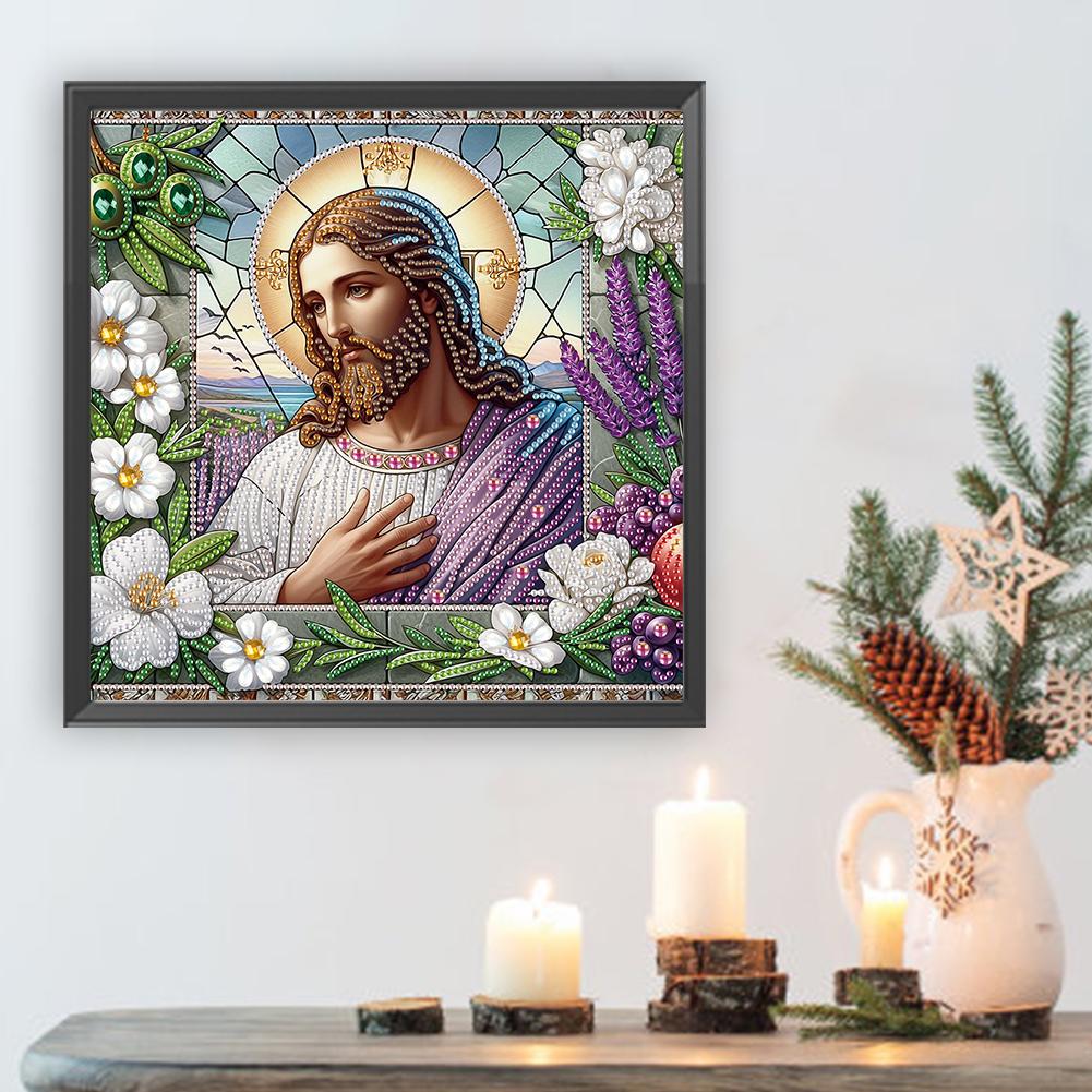 5D DIY Partial Special Shaped Drill Diamond Painting Kit Mary & Jesus Decoration