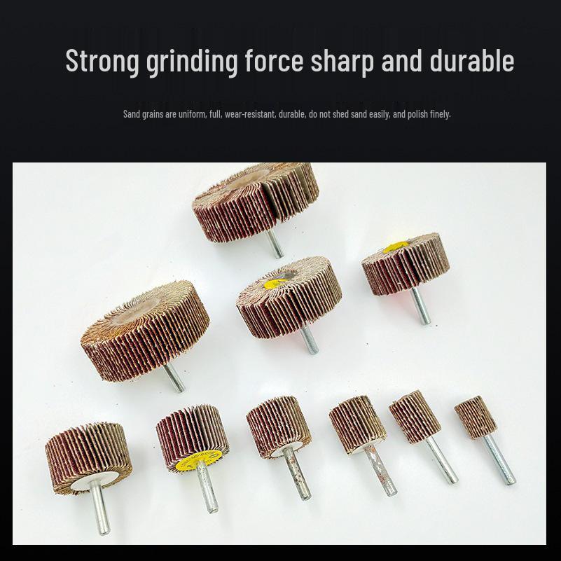 Sanding Head with Handle: Flap Wheel, Shaft Impeller, and Cylindrical Grinding Cloth