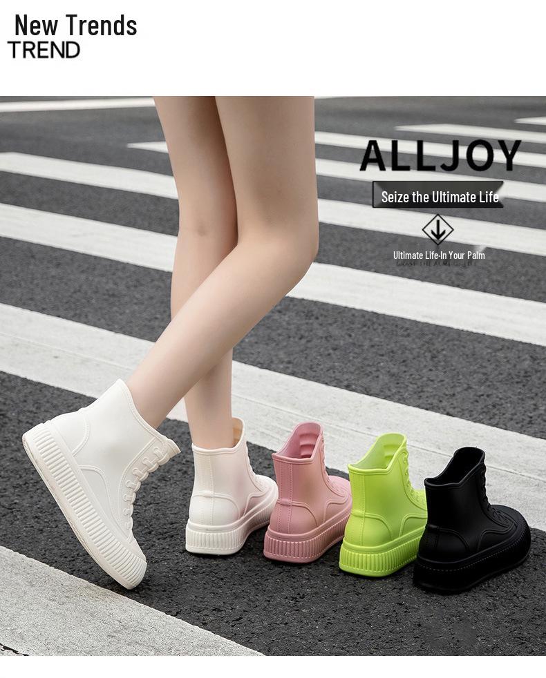 Női Divat Vízálló Csúszásmentes Rövid Esőcsizma - Új Koreai Stílus