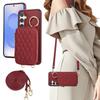 Crossbody Zipper Cards Solt Ring Holder Wallet Leather Case For Samsung S25 Ultra S24 Plus S23 S22 A56 A16 A26 A36 A06 A55 Cover