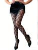 1-Pair Pack Women'S Black Summer New Arrival Sexy E-Girl Floral Cutout Fishnet Pantyhose Perfect For Party