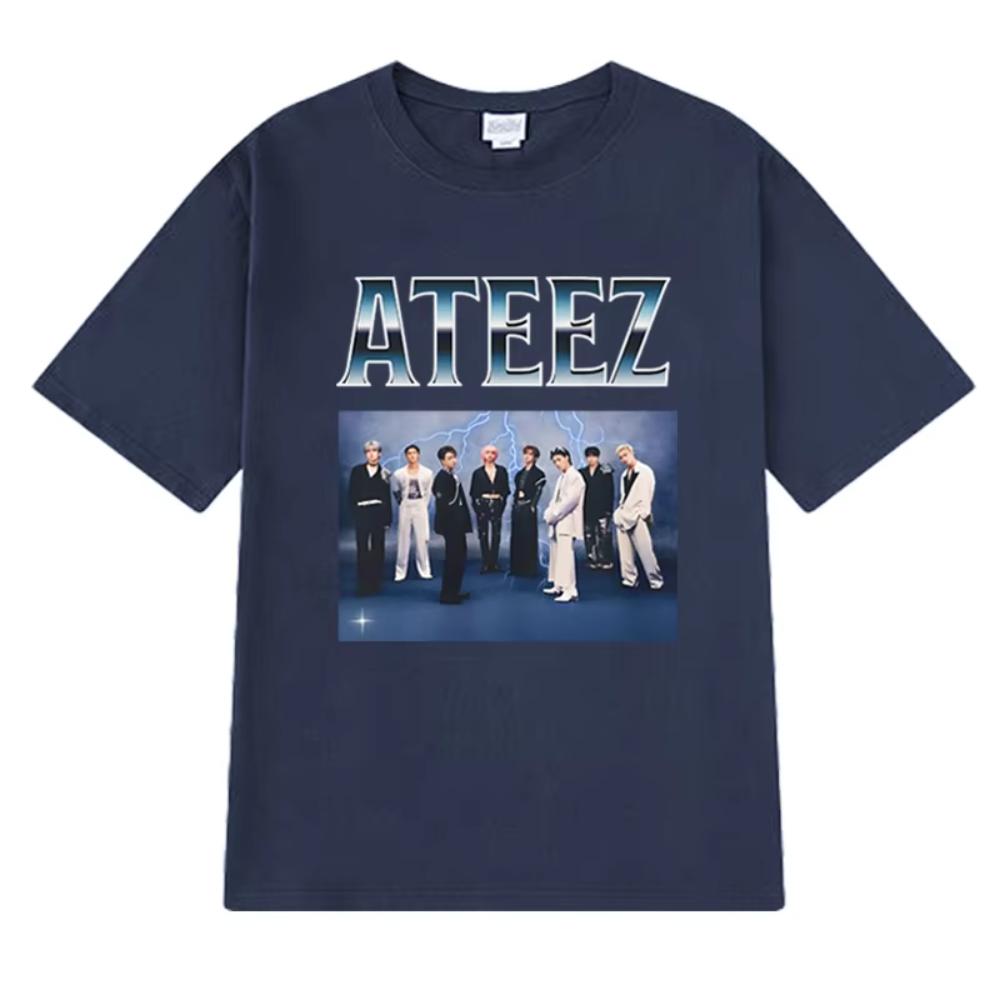 2025 Korea Kpop ATEEZ Group Graphic T Shirts Men Women Fashion Y2k Short Sleeve Tshirt Unisex Oversized Fashion Cotton Clothing