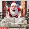 1 item 2D flat background fabric a flying Santa Claus a strong sense of impact a festive bannerZL