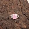 Rose Chalcedony Stone 925 Silver Promise Stackable Best Friend Gift Ring Jewelry RR-46-18