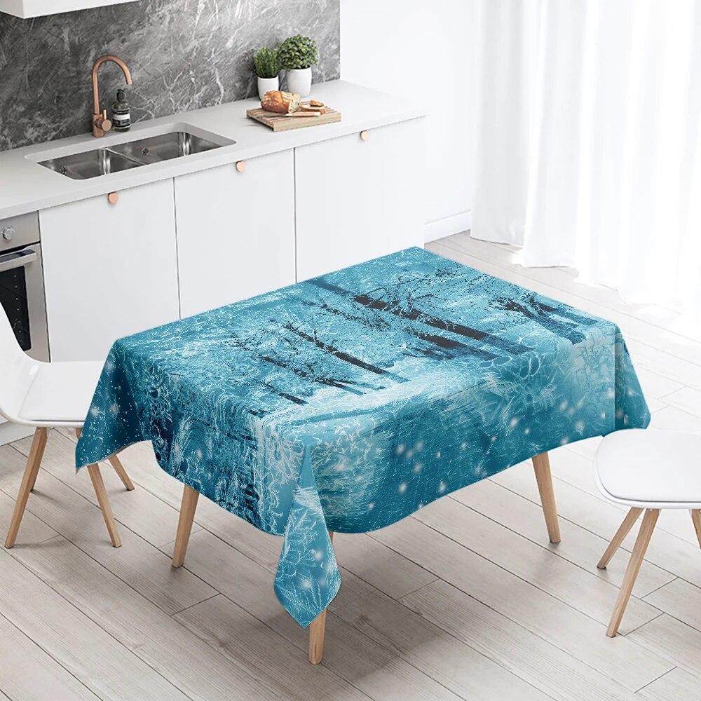 Snowflake Ice Tablecloth Wedding Party Restaurant Banquet Decoration Waterproof Rectangular  Home Table
