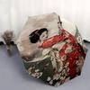 1pc cherry blossoms kimono umbrella with 8 iron ribs and a plastic handle, automatic opening and closing, portable and foldable1057