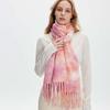 Western Style Gradient Shawl Boucle Knit Fringe Wraps Winter Neck Warmer Street Styling