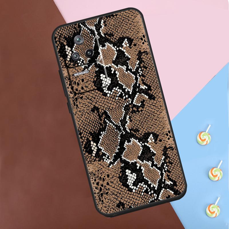 Snake Skin Case For POCO X6 Pro X3 X4 X5 F5 Pro F3 M5s Cover For Xiaomi 13T 14 13 Pro 11T 12T 12 Lite