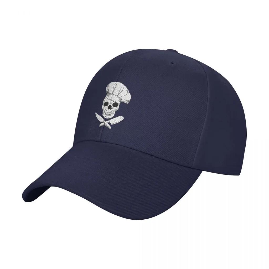 Skull Wearing Chef Hat and Crossed Kitchen Knives Baseball Cap summer hat beach hat designer cap black Women Caps Unisexs