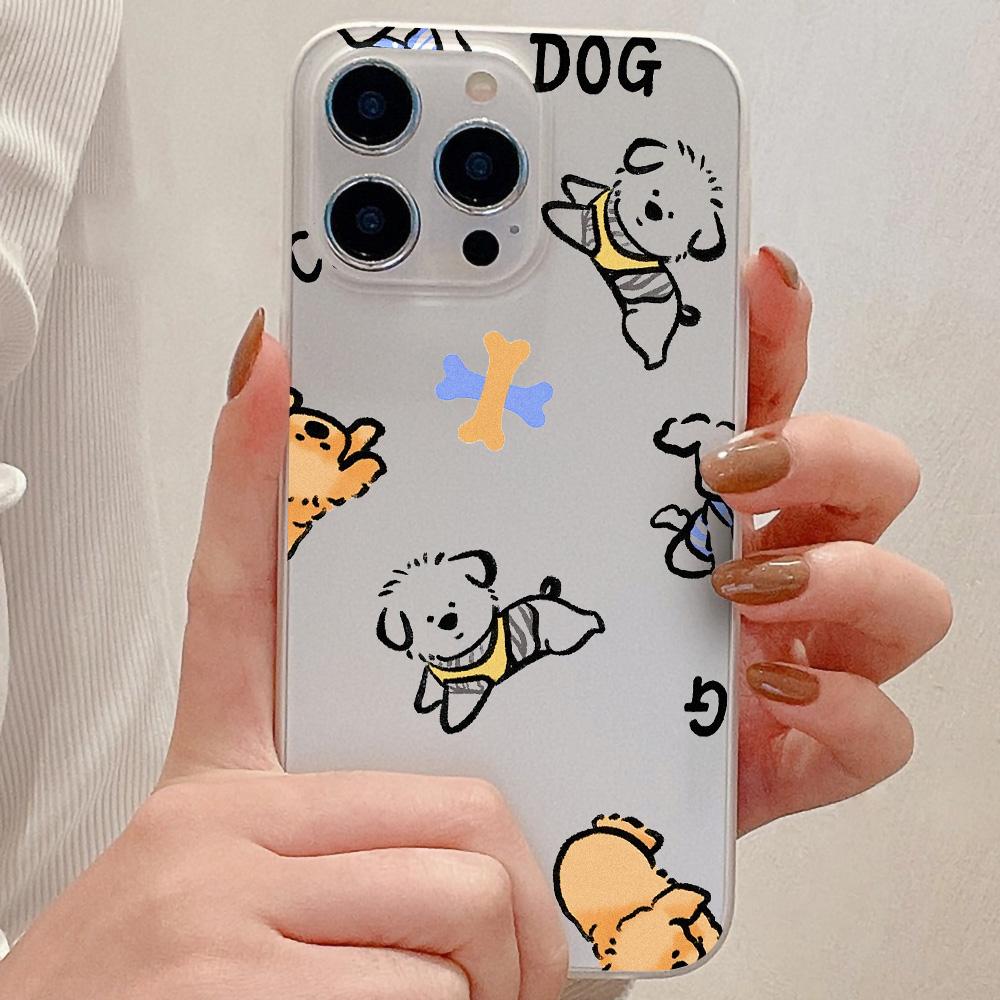 Mobile Phone Cases for iPhone 11 13 15 Pro Max 12 14 Pro Max Case iPhone 16 15 Plus 13 Pro 12 Frosted Texture Painted Cartoon Flowers