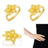Purple Trendy Blossom Flower Ring For Women Elegant Gold Plated Brass Adjustable Design