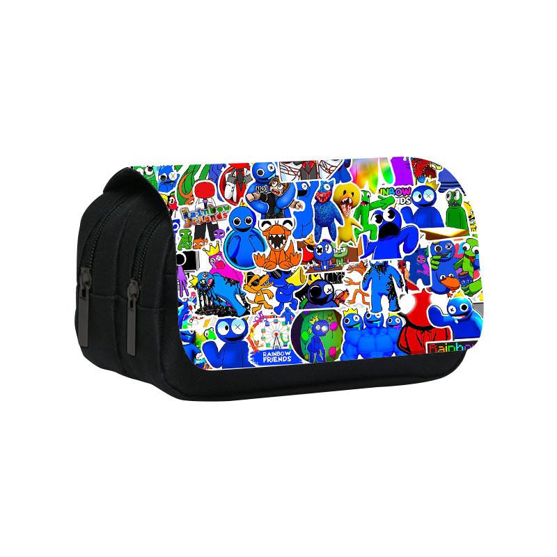Rainbow Friends Double Layer Pencil Case With Large Capacity For Students And Kids