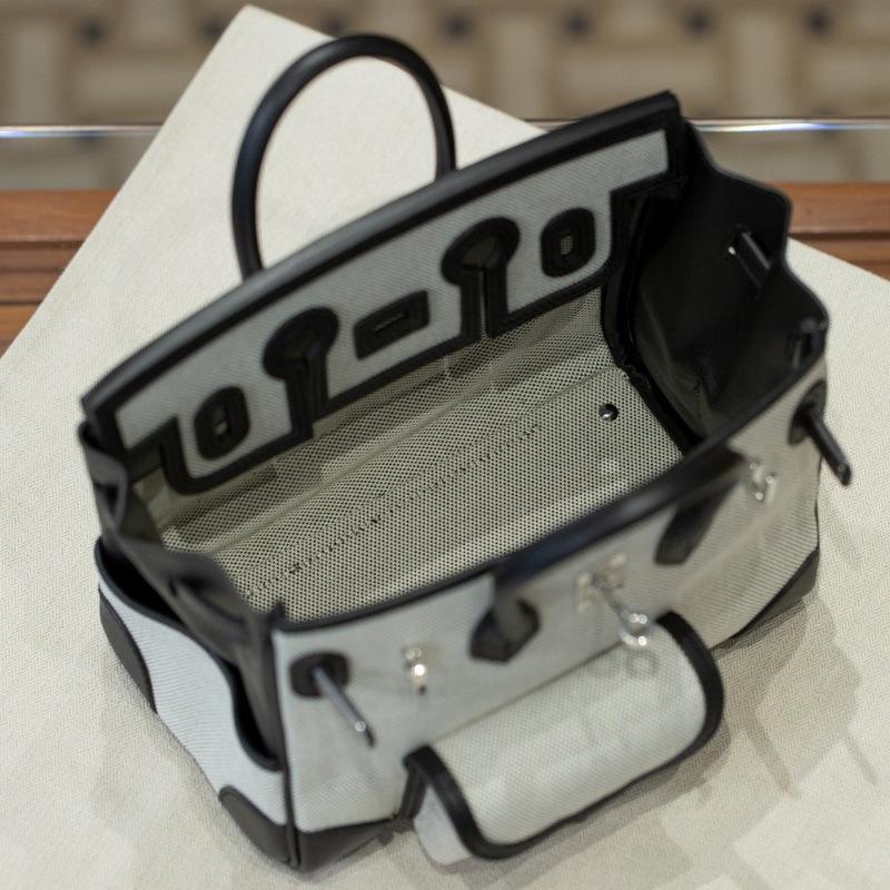 Canvas Swift Leder Tasche Kontrastfarbe 25CM