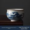 Vintage Blue & White Ceramic Tea Cup – Antique-Style Personal Kung Fu Tea Tasting Cup Gift