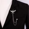 1pc Creative Eagle Shaped Metal Chain Brooches Pin Man Suit Shirt Lapel Pin Women Jewelry Accessries