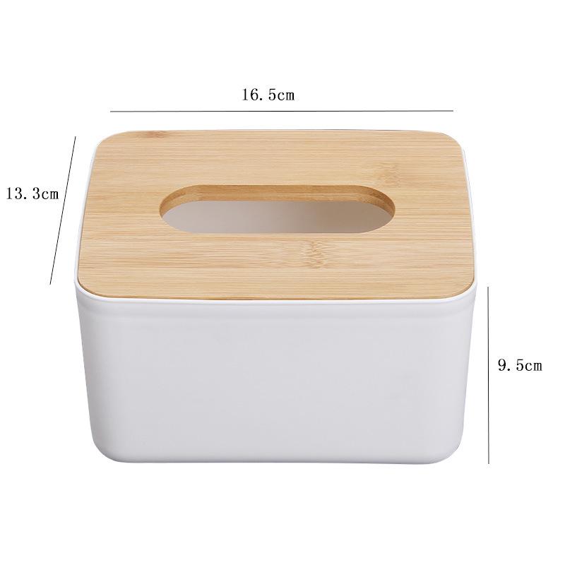Nordic Bamboo Cover Tissue Box for Bedroom, Living Room, Hotel - Creative Desktop Napkin Storage with LOGO