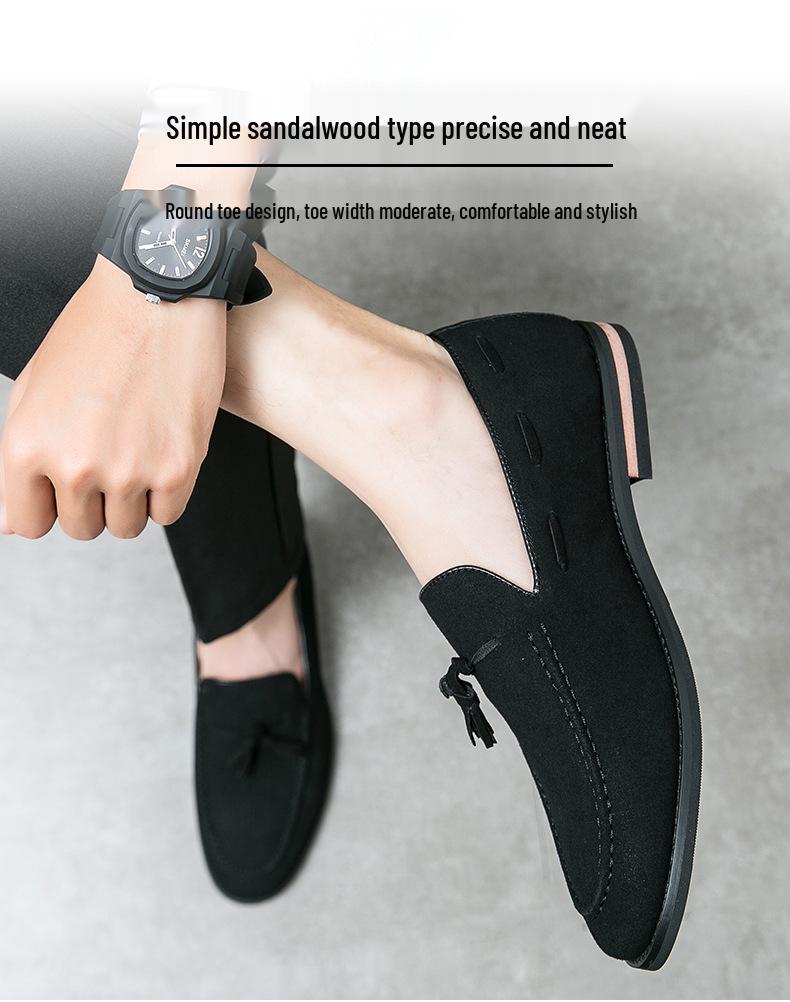 Plus Size Men's Round Toe Leather Slip-On Loafers - Solid Color Retro Moccasins