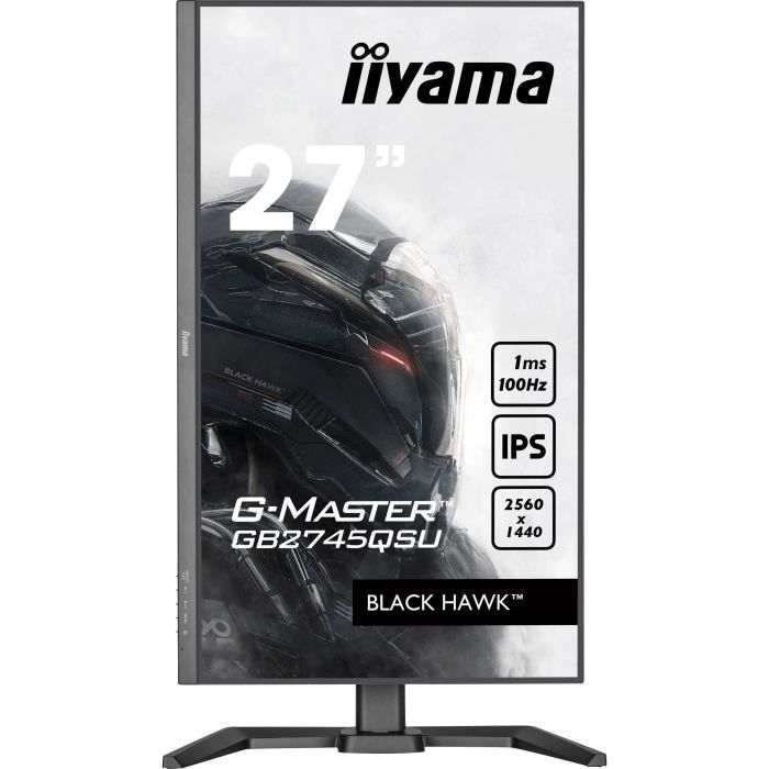 Ecran PC Gamer - IIYAMA - 27" - QHD - 100Hz - Dalle IPS - 1ms - Ajustable en hauteur - GB2745QSU-B2