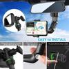 360° Rotatable Car Phone Mount - Universal Retractable Rearview Mirror Holder with Multi-Angle Adjustment