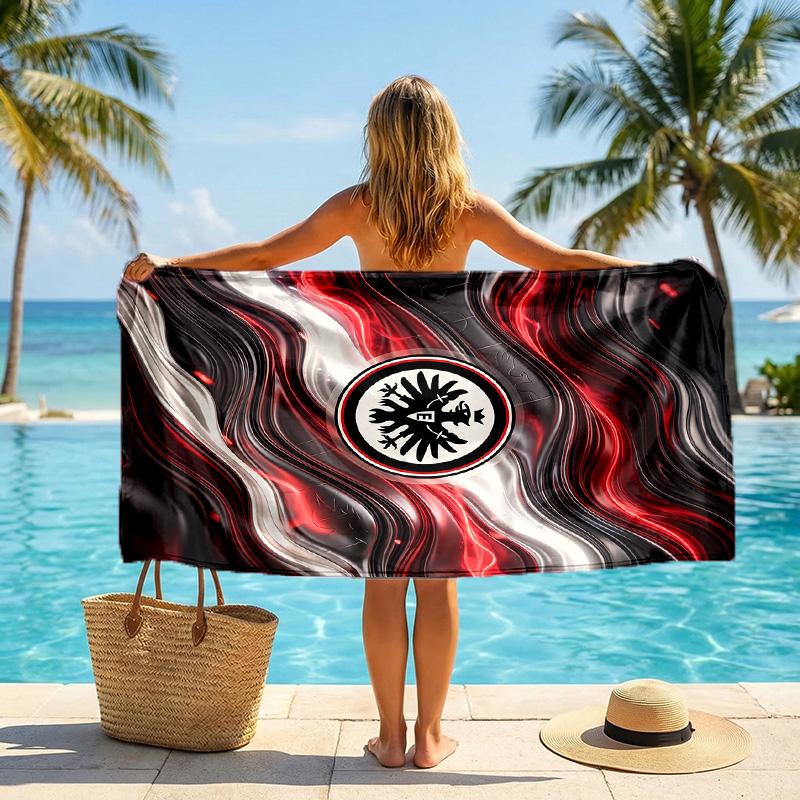 Asciugamano da Spiaggia Calcio Eintracht Frankfurt Morbido Microfibra Asciugamano Estivo Asciugatura Rapida Assorbente per Spiaggia Piscina Viaggio