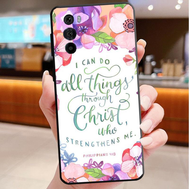 Bible verse Christ Jesus Funda Phone Case For Motorola Edge 50 40 Pro 60 50 40 30 Ultra Neo Fusion Moto G Play G Stylus G Power