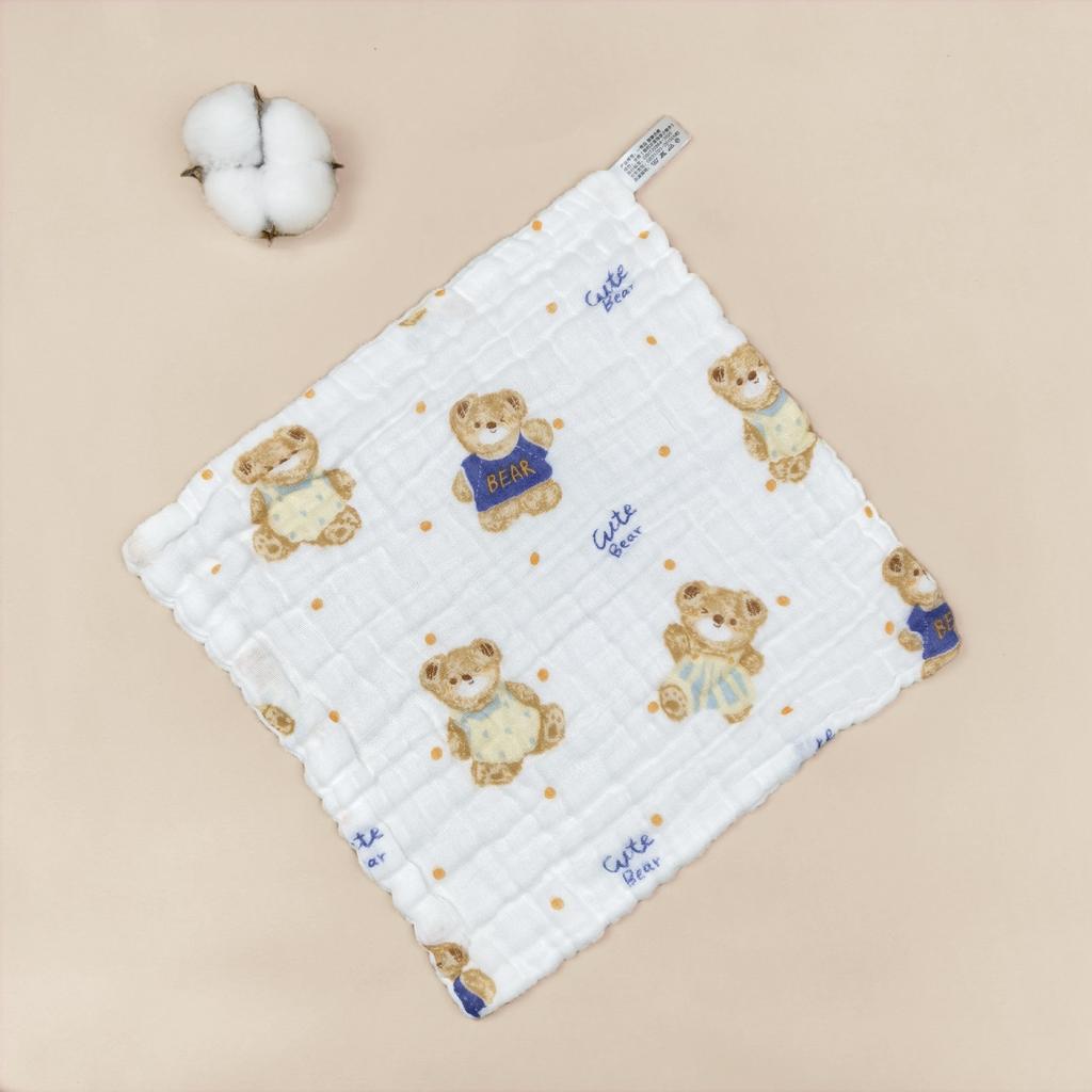 Baby square towel 6-layer cotton high-density seersucker face towel Baby saliva towel Super soft newborn baby saliva towel