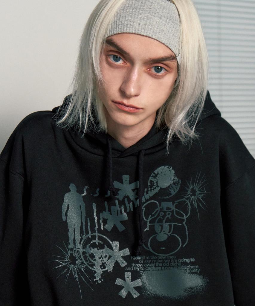 [2Pack] Broken Bear Oversized Hoodie