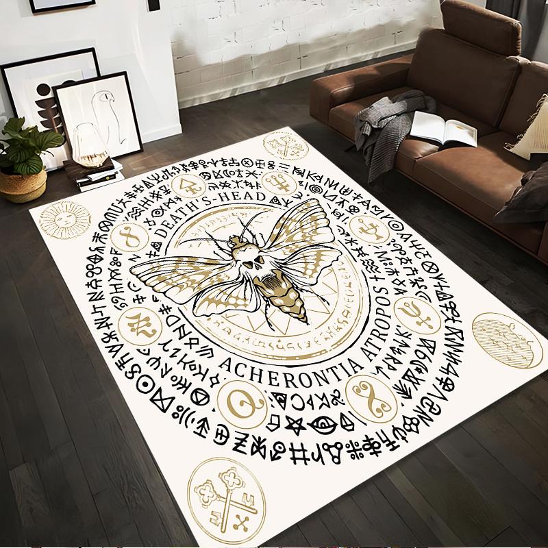 Death's-Head Hawk Moth Symbol Rug Non-slip rug suitable for living room and bedroom sofas
