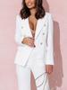 Women's Double-Breasted Blazer Set in Multiple Colors, Formal Two-Piece Suit