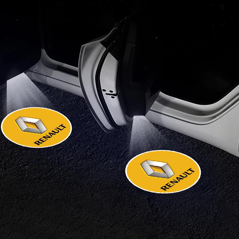 Universal Car Door LED Projector Light HD Welcome Shadow Lamp Anti-Collision Decor For Renault Megane 2 3 4 Twingo Clio Talisman SH4U