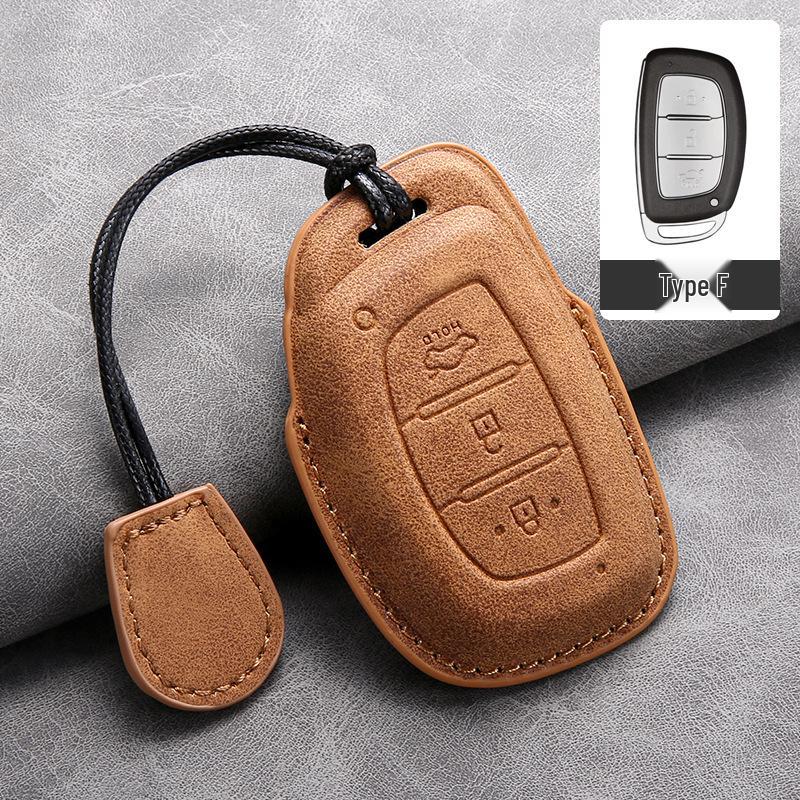 Nyckelfodral i läder för Hyundai: Kompatibel med IX35, Elantra, Mistra, Veloster, IX25, Verna