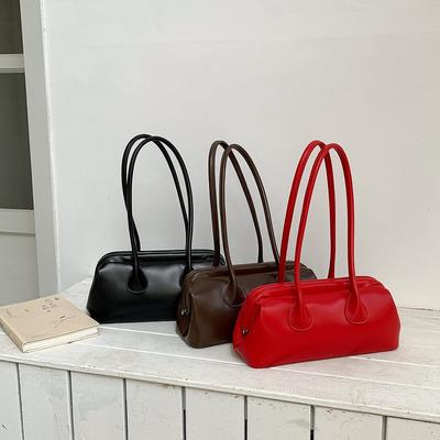 Nouveau Sac à Bandoulière Polyvalent Sac Aisselle Style Niche pour Femmes Cuir PU Sens Premium Tempérament Clip Sac Baguette Portable