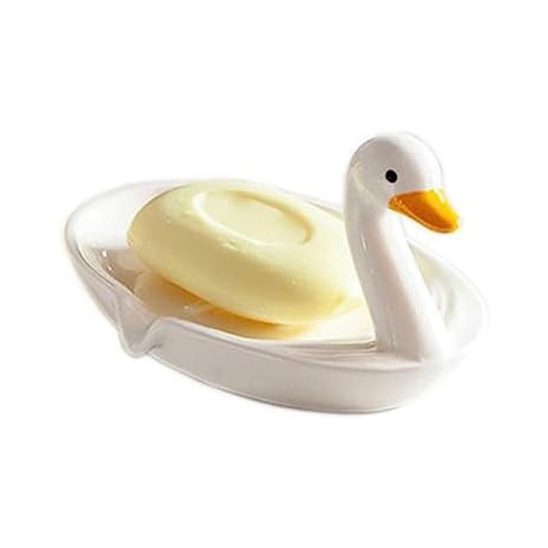Porte-savon Canard Animal Mignon Porte-savon Auto-Drainant Boîte à Savon avec Égouttoir pour Douche Salle de Bain Cuisine