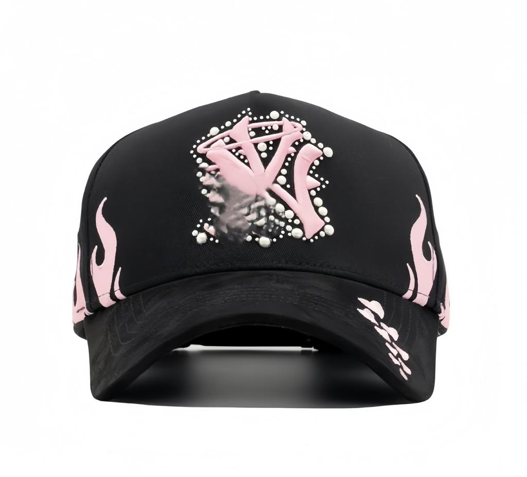 Wholesale Yo No Pesco Star Satin Lined Terry Dobby Embroidered Bling Sports Cap 5 Panel Rhinestone Brim Baseball Caps Barbas
