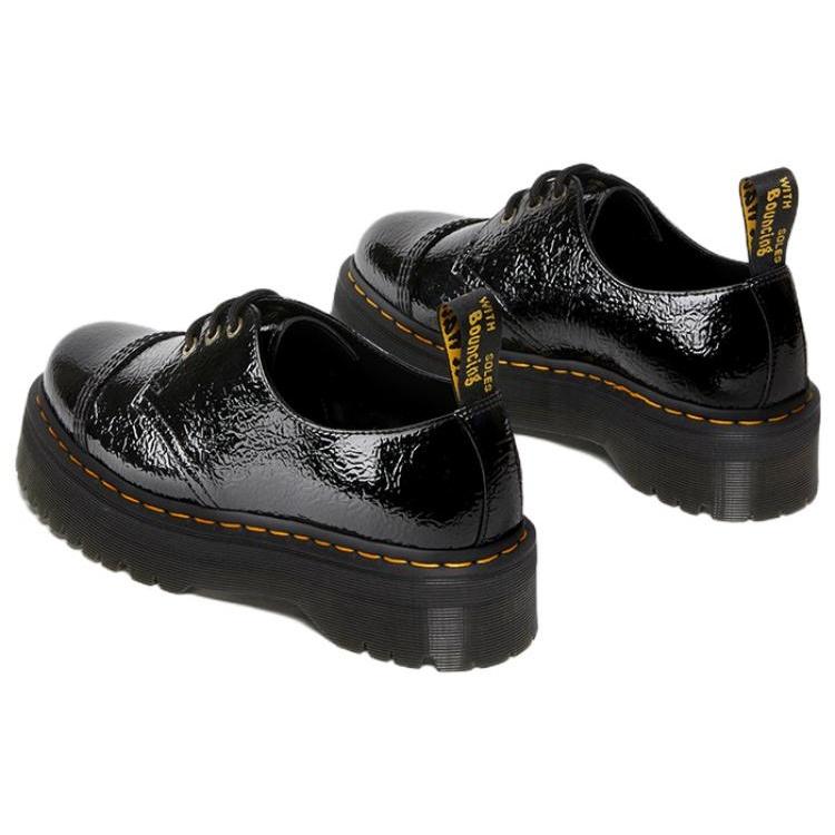 Dr. Martens 1461 Distressed Patent Leather Platform Shoes 'Black' Unisex 27716001