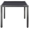7 Piece Outdoor Dining Set Grey Poly Rattan