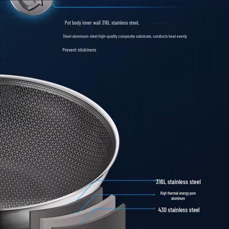 SUPOR X-Crystal Shield Edelstahl Wok