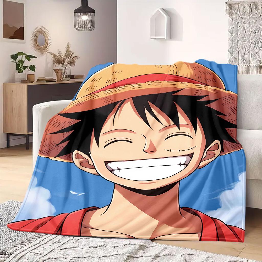 Coperta in Flanella Anime OnePiece Calda, Confortevole, Adatta per Camere da Letto, Divani, Letti, Sedie, Picnic, Viaggi