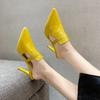 Fashion 2025 New style Baotou type high-heeled shoes pointy heel 8.5CM comfortable casual wear fashion sandals Hollow sexy single shoes