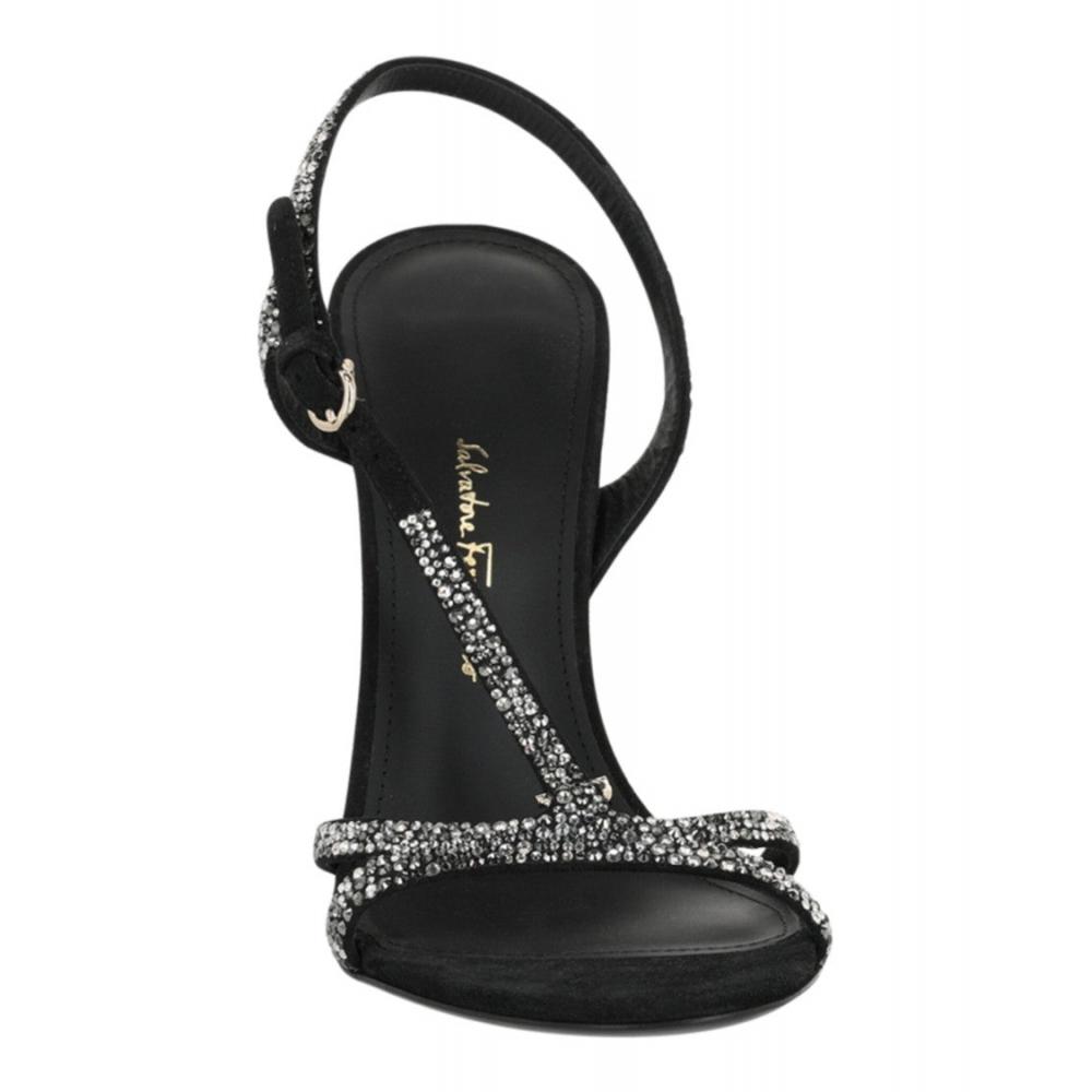 Salvatore Ferragamo Jole X5 Crystal Embellished Heels Black