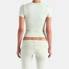 SKIMS Solid Color Slim Fit Round Neck Short Sleeve T-Shirt Women Tops Mint-Green APTSH0638SPN
