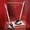 Stainless Steel Long-Handled Soup Ladle Set - Thickened, Slotted Design, Large Size for Hot Pot & Serving